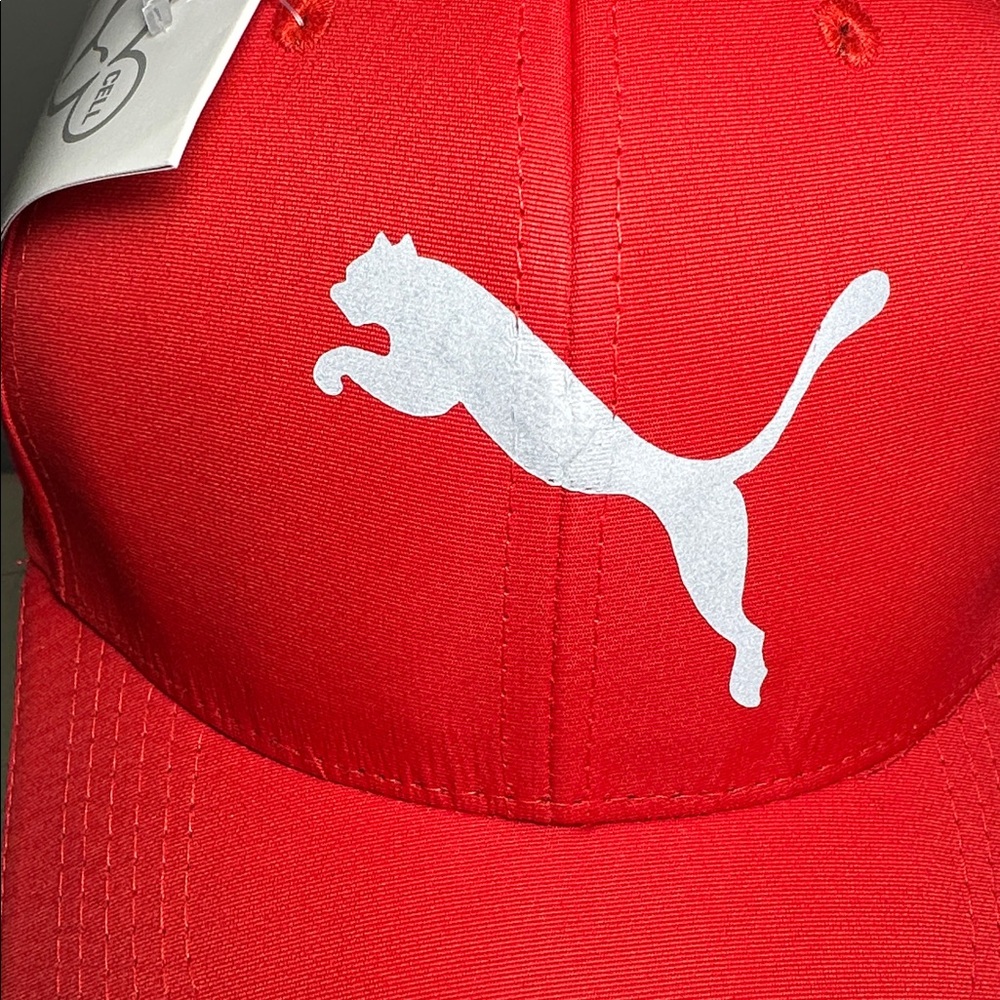 Puma new Bold Red breathable athletic Hat - Picture 2 of 9